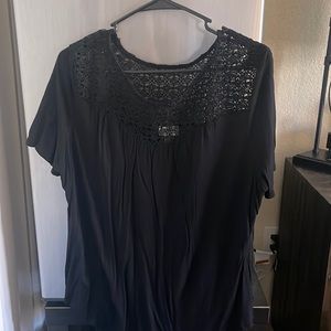 Black T-shirt with detailing on top